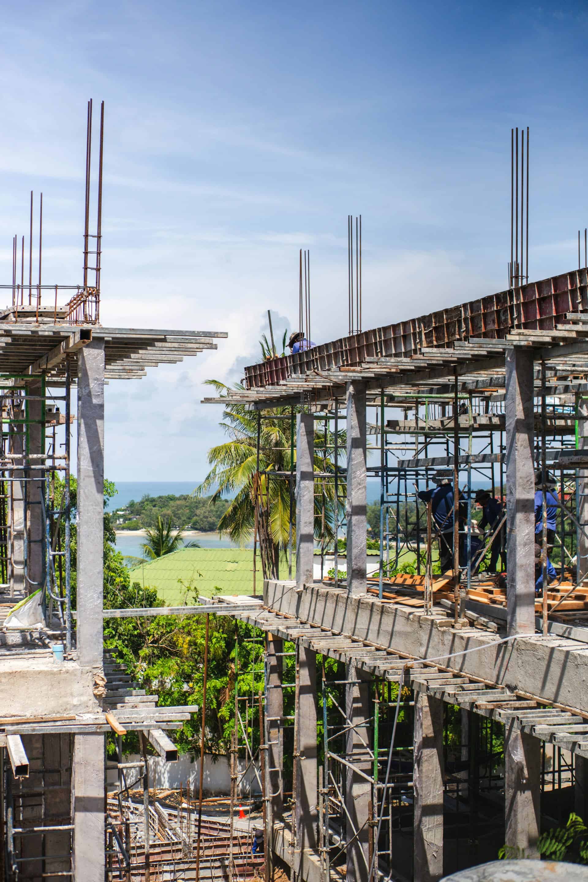 Fundação de uma obra em construção
